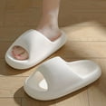 thumbnail image 3 of Mepaouo Pillow Slippers for Women Men Non Slip Quick Drying Shower Shoes House Bathroom Slide Sandals White 6.5, 3 of 7