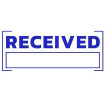 Printtoo Received Self Inking Rubber Stamp Pre-Inked Office Stamp- Home Office Business Stationery, 47 x 20 mm Blue