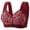 Wine#76, variant on UVEASISHA Front Closure Wirefree Bra Women Floral Lace Wide Strap Full Coverage Comfort Bralette Everyday Lounge Sleep Underwearr Army Green S