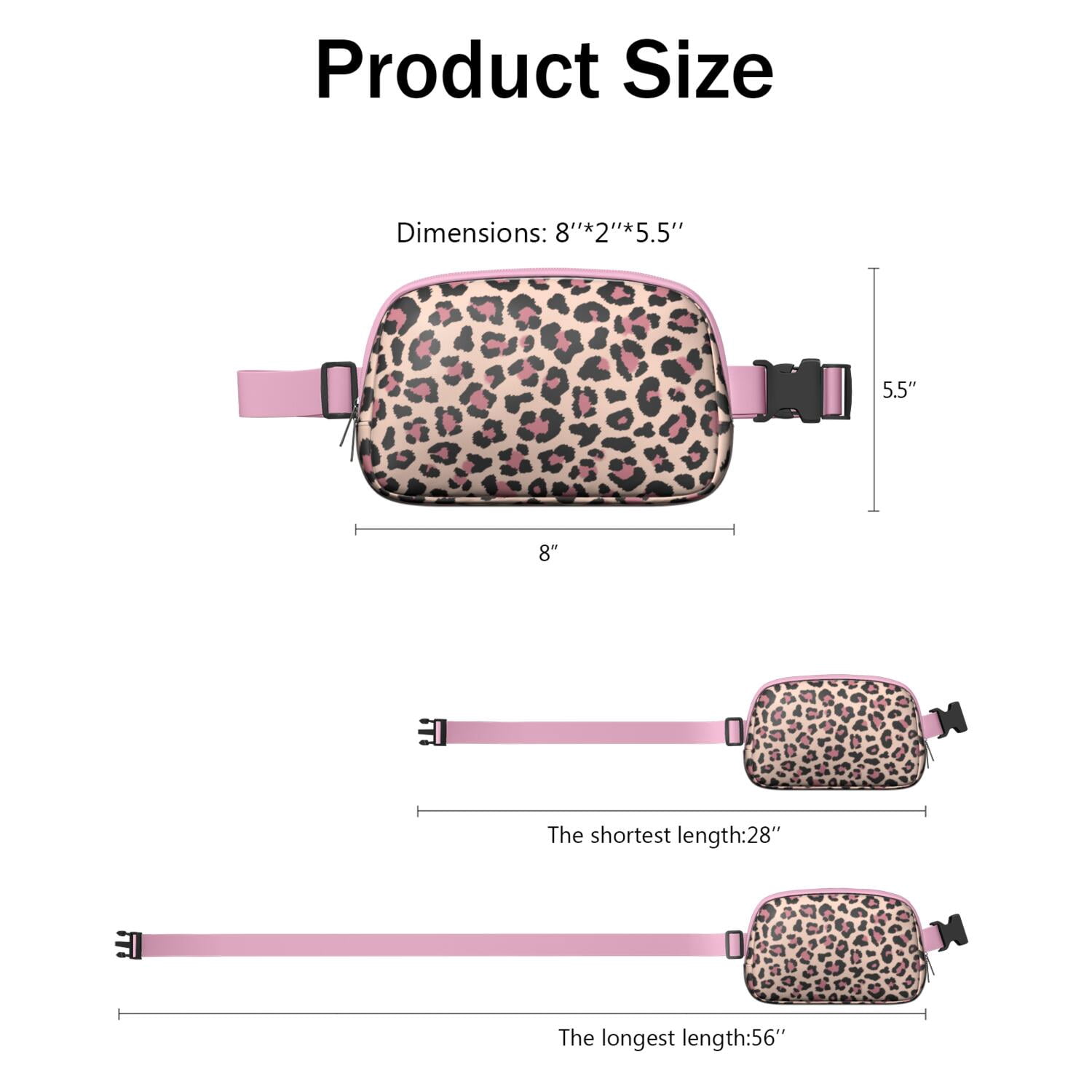Leopard Print Fanny Pack – Stylish Animal Belt Bag with Modern Spots Pattern, Fashion Texture Design