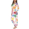 thumbnail image 2 of Renewold Comfortable Pajamas Set for Valentine's Day Colorful Hearts Loungewear Size 2XL Elastic Athletic Clothing Breathable Women Pj Clothing Pants Bottoms Set of 2, 2 of 4