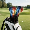 thumbnail image 3 of Yuyamidu Fire Golf Ball Golf Club Covers Driver Headcover Hybrid Headcover Fairway Wood Head Covers USA Flag Golf Headcovers PU Leather Golf Headcovers for Golf Clubs Men Women Golfer, 3 of 7