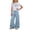 j-987Blue167, variant on MEZZALL Kids Girls Casual Outfit O-Neck Short Sleeve Tee With Letter Print And Relaxed Straight Leg Cargo Pants Two Piece Playwear Combo Stylish Children Fashion Clothes Sets