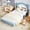 Light Blue + White, variant on CABIHOME Upholstered Bed Frame with Panda-Shaped Headboard, Berber Fleece Platform Bed for Girls & Boys, No Box Spring Needed
