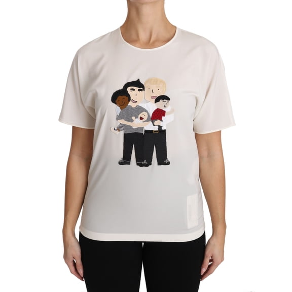 Dolce Gabbana White Silk Stretch #dgfamily T-shirt