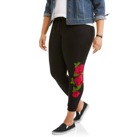 Women's Plus Active Floral Embroidered J