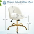 thumbnail image 3 of Ktaxon Office Desk Chair Adjustable Teddy Velvet Computer Task Chair Small Rolling Vanity Stool with Wheels for Study Make-up White, 3 of 8