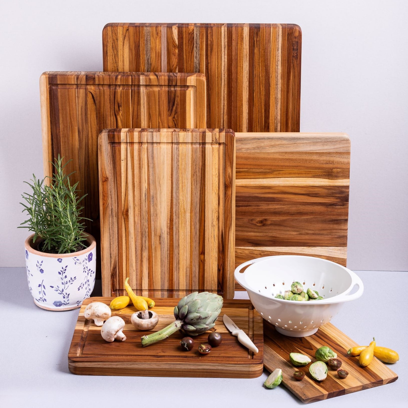 Yes4All Durable Teak Cutting Boards, [20''L x 15''W x 1.5” Thick