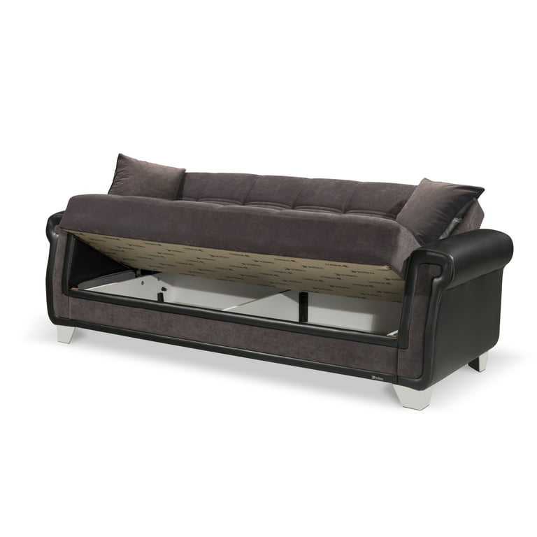 Neuropati Forbyde Vanding Ottomanson Fuji Sofa Bed with Storage 78", Gray Microfiber - Walmart.com