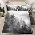 thumbnail image 2 of Feelyou Grey Pine Tree Full Size Sheets, Rustic Farmhouse Nature Bed Sheets, 4pcs, 2 of 7