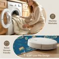 thumbnail image 5 of ODIKA 3'x5' Washable Accent Rug Pet Friendly, Non-Shedding Mat Motifs Ocean Wave Border Motif Seashell Turtle Nautical Compass Playful for Bedside, Nursery Room, 5 of 7