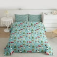 thumbnail image 2 of Homewish Cute Cartoon Cat Bedding Comforter Set,Merry Christmas Twin Comforter Sets,Cyan Red Bedding Set For Teens,Ultra Soft Home Decor Reversible,2-Piece, 2 of 8