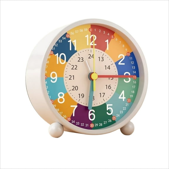 Creative Cartoon Alarm Clock for Kids - 4.5 Inch for Bedrooms & Desktops, Early Learning Metal Clock, Battery Operated