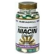 4 Pack Windmill Niacin 250mg Capsules Sustained Release 100 Capsules Each