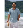 thumbnail image 5 of COOFANDY Mens Linen Button Up Shirt Casual Beach Shirts Summer Button Down Short Sleeve, 5 of 8