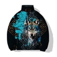 thumbnail image 2 of Chaquetas casuales y versátiles para hombre Parkas con estampado de lobo personalizadas y de moda Abrigos de invierno para hombre con estampado animal de moda Abrigo para hombre, 2 of 5