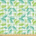 thumbnail image 2 of Ambesonne Garden Fabric by the Yard Upholstery, Striped Dotted Foliage Art, 10 Yards, Seafoam and Yellow Green, 2 of 5
