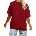 thumbnail image 5 of Sexlip Women's Plus Size T Shirts Oversized Tees Summer Half Sleeve Crew Neck Tunic Tops Red XXXL, 5 of 6
