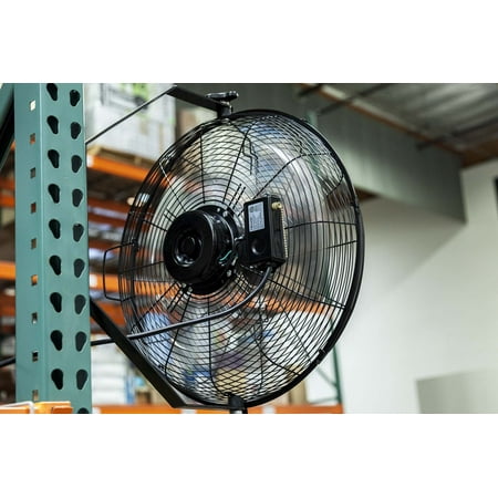 NewAir - 3000 CFM 18” High Velocity Wall Mounted Fan with Sealed Motor Housing and Ball Bearing Motor - Black