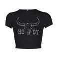 thumbnail image 6 of Women Tees Shirts Tops Western Graphic Cowboy Country Music Letter Cropped Fall Fashion Y2K Clothes 2025, 6 of 6