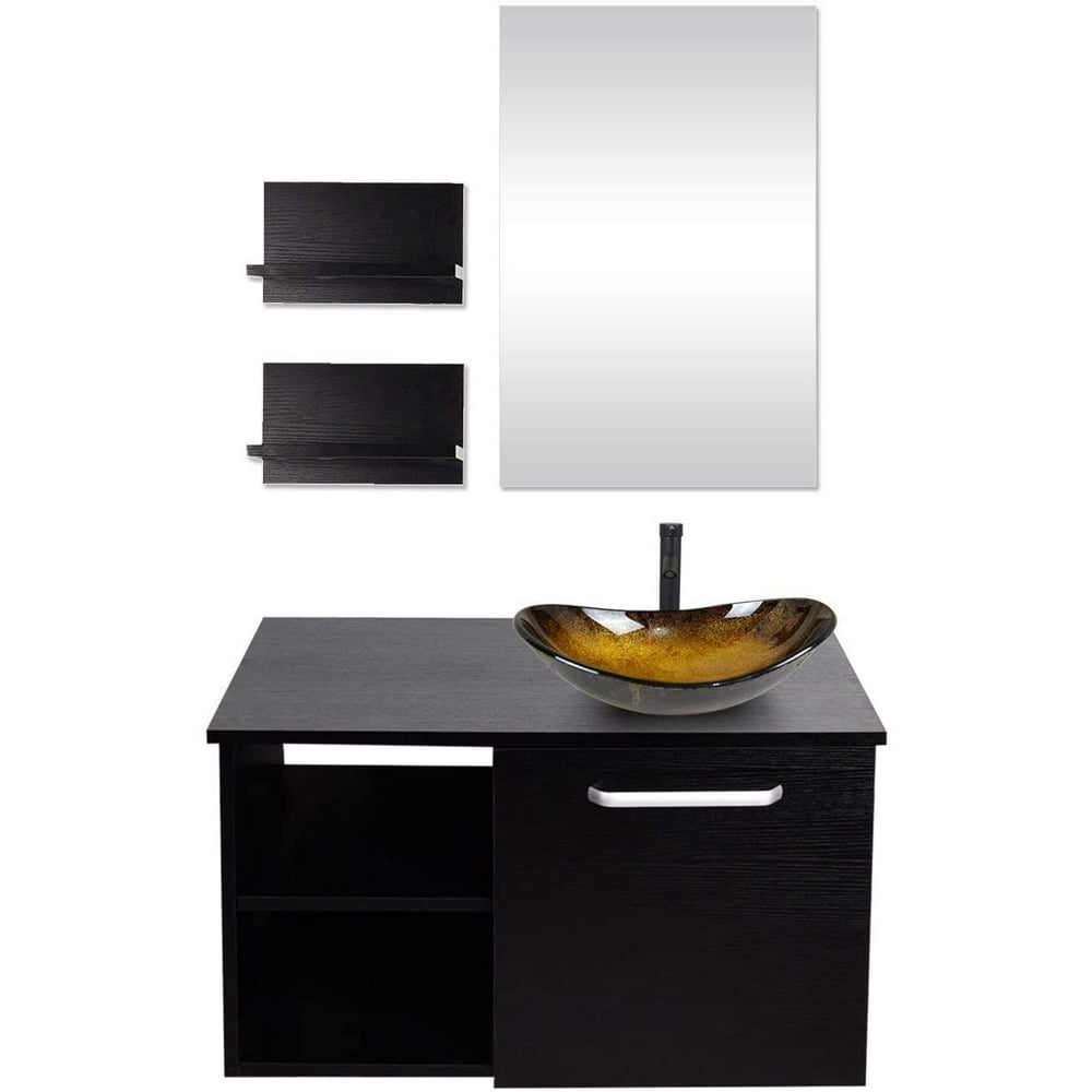 ELECWISH 28 Inch Bathroom Wall Mounted Vanity with Sink Combo, Modern Lavatory Floating