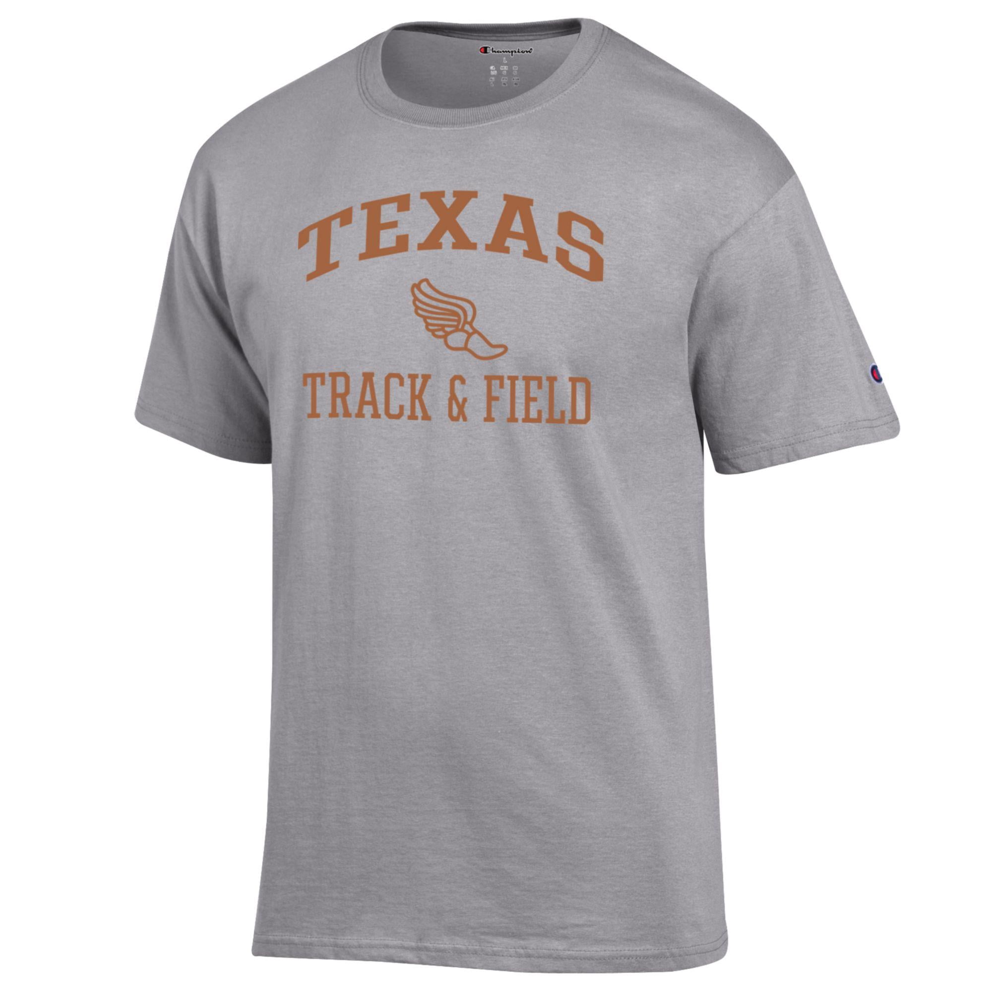 Men's Champion  Gray Texas Longhorns Icon Track & Field T-Shirt