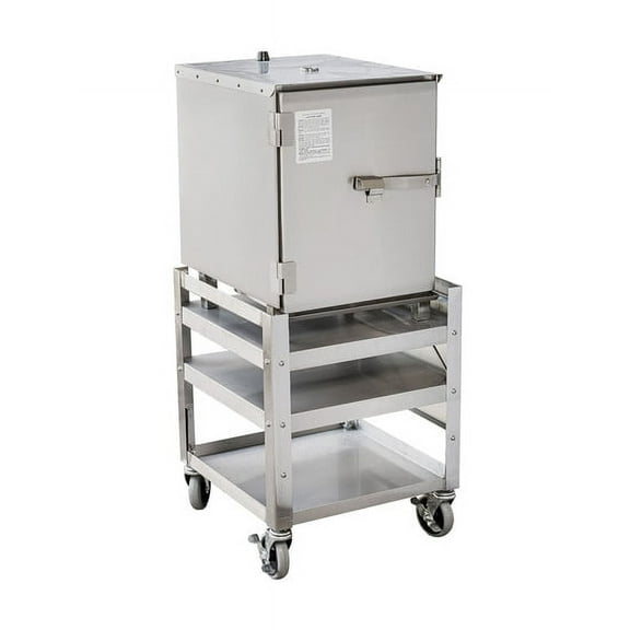 SmokinTex Stainless Steel Smoker Cart – 22"x18"x18" Stand with Side Shelf for 1100 & 1400 Models