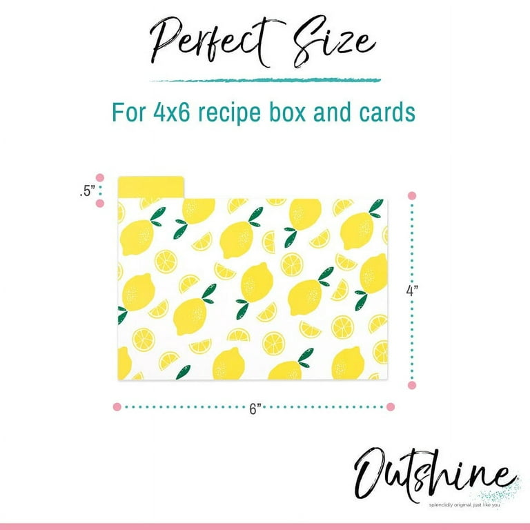 Outshine 24 Pack 4x6 Recipe Farmhouse Card Dividers Organizers