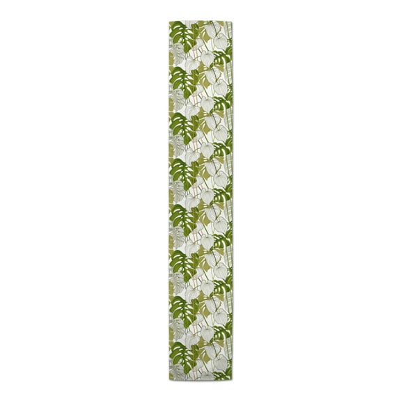 Creative Products Yellow Green Monstera 16 x 90 Cotton Twill Table Runner