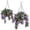 Purple, variant on 2 Pack Artificial Crepe Myrtle Hanging Basket,UV Resistant Faux Silk Flowers for Outdoors,Realistic Fake Hanging Plants for Home Garden Decor