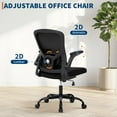 thumbnail image 5 of Mesh Office Chair with Flip-Up Armrests, Ergonomic Swivel Computer Desk Chair, for Home & Office, Black, 5 of 8