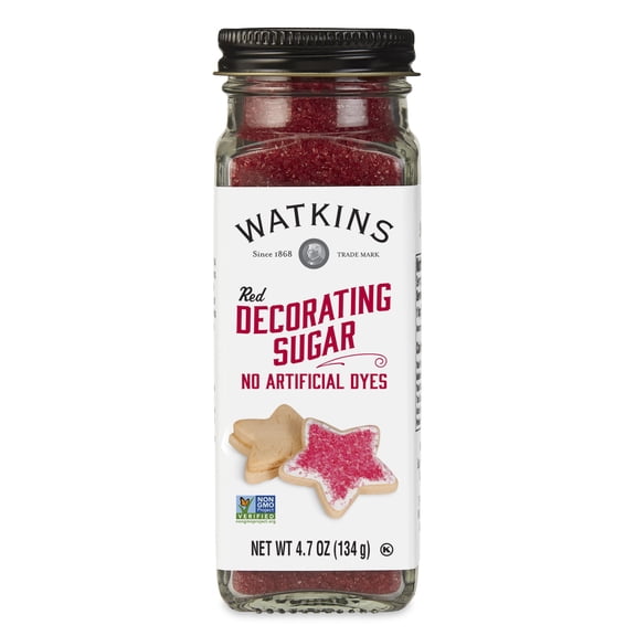 Watkins Gourmet Decorating Sugar, Red, 4.7 oz (Whole Container)