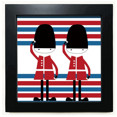 thumbnail image 1 of Colorful soldado Reino Unido Inglaterra histórica bandera patron marca ilustración Mesa de pared con marco cuadrado negro, 1 of 4