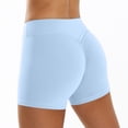 thumbnail image 4 of Womens High Waisted Sensation Yoga Shorts Lifting Workout Running Athletic Fitness Waistband Flexible Shorts Regular Length Blue XL, 4 of 4