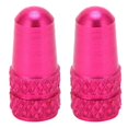 thumbnail image 1 of 2 Pcs Aluminum Alloy Bicycle Presta Valve Caps Dustproof Pink Red, 1 of 4