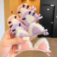 thumbnail image 1 of Horquilla de felpa con orejas de gato para niños, 1 par, Clip tridimensional de dibujos animados, tocado para niña pequeña, Otoño e Invierno, 1 of 4