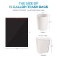 thumbnail image 3 of Ultra Strong 15 Gallon Drawstring Trash Bags (102 Count) Large Heavy Duty Thicken Plastic Tall Kitchen Garbage Bags Black For Kitchen Office Lawn Yard, 3 of 9