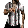 thumbnail image 6 of Yteetum Valentines Day Shirts for Men Oversized Valentine's Day Print Lapel Button Down T Shirts Top Mens Casual Turndown Collar Loose Comfy Summer Short Sleeve Button Blouse Hawaiian Beach Shirt, 6 of 6