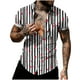 thumbnail image 5 of Ceisia Men Casual Fashion Turndown Collar Stripe Printing Gift Short Sleeve Button Shirt, 5 of 6