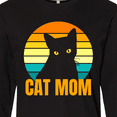 thumbnail image 4 of Inktastic Mother's Day Cat Mom Black Cat Sunset Long Sleeve T-Shirt, 4 of 5