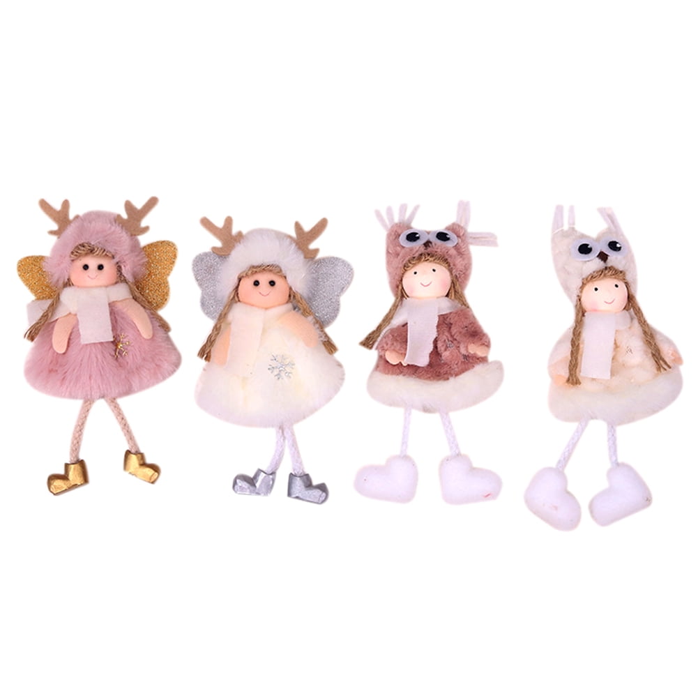 TOPOINT 4Pcs Christmas Ornaments Dolls,Christmas Angels Ornament Plush