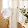 thumbnail image 4 of No Hook Shower Curtain, Cream Wooden Shower Curtains for Bathroom with See Through Top Window, Farmhouse Brown Vintage Distressed Waterproof & Washable Bath Curtain Extra Long 72"x96", 4 of 9