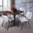 thumbnail image 3 of Regency 30 in. Square X-Base Breakroom Table- Cherry, 4 M Stack Chairs- Grey, 3 of 10