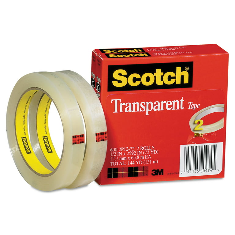 Scotch Transparent Tape Refill, 1/2 In. x 2592 In. 600-72, 1 - Fry's Food  Stores