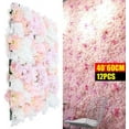 thumbnail image 4 of Miumaeov 12pcs Flowers Backdrop Panels Wall Pink Flower Photography Backdrop Wedding Background Floral Blossoms Roses Wall Artificial Hedges, Each Panel 24x16 Inch, 4 of 9