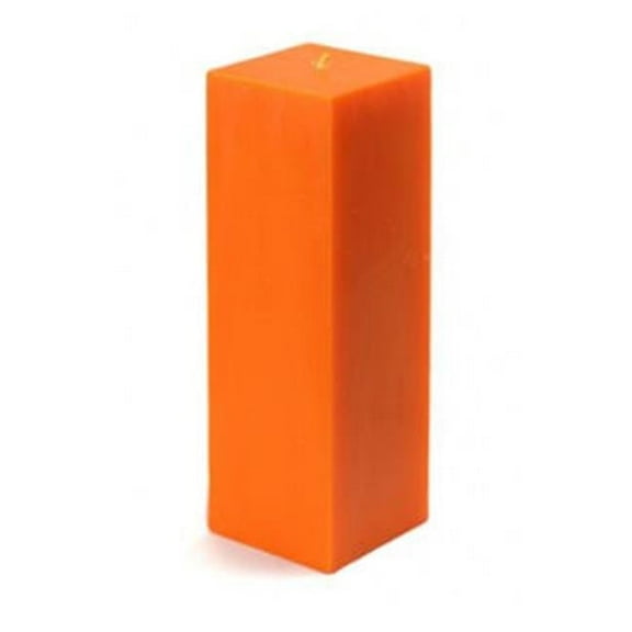 Zest Candle CPZ-154-12 3 x 9 in. Orange Square Pillar Candle -12pcs-Case - Bulk