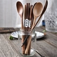 thumbnail image 3 of Wooden Eating Utensils Chopsticks With Spoon Sturdy Kitchen Tool Wood Grains Utensils For Family, 3 of 12