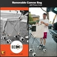 thumbnail image 3 of Wellmax WM99100 Series Folding Shopping Cart with Wheels, Grocery Cart with Removable Canvas with Cover, Lightweight Utility Cart for Groceries and Laundry - Holds up to 120 lbs White, 3 of 7