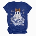 thumbnail image 5 of TOWED22 Halloween Shirts Woman Ghost Graphic Crewneck Short Sleeve Tee Shirt Short Sleeve Funny Tops Tshirts(Dark Blue,L), 5 of 6