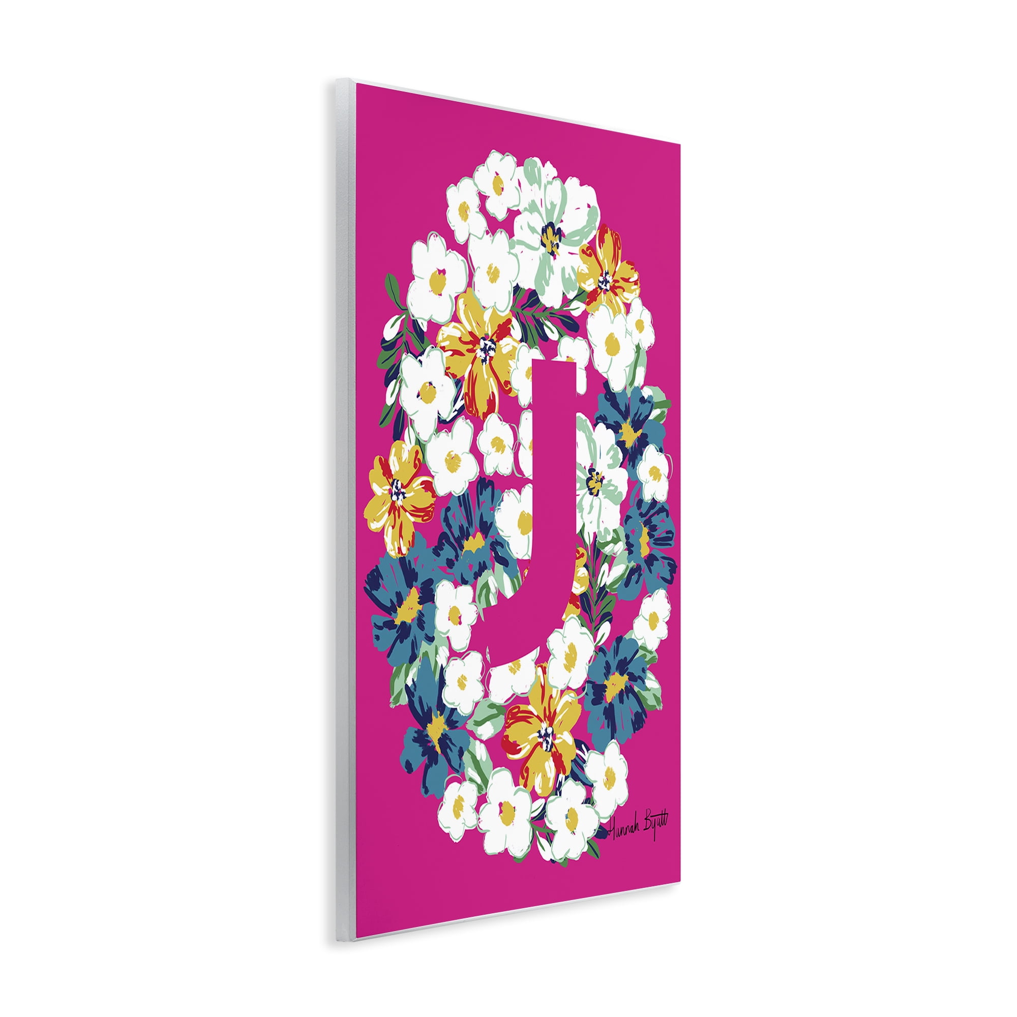 Stupell Industries Floral Bloom Letter J Botanical & Floral Painting Unframed Art Print Wall Art, 10 x 15
